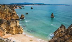 Portugal Lagos Beach Rock Formations